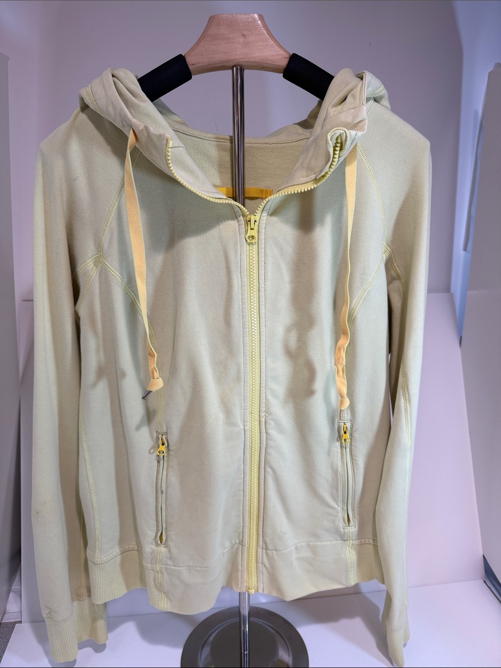 Lululemon Cotton Jersey Zip Front Hoodie Yellow Size M
